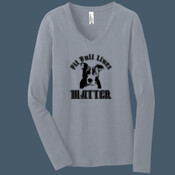 Ladies Long Sleeve V Neck