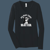Ladies Long Sleeve V Neck