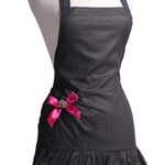 Black and White Ruffled Apron